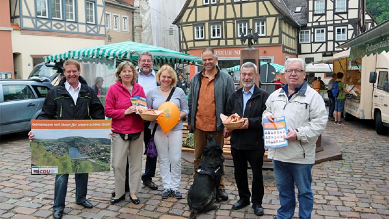 Infostand der CDU Neckargemünd am 24. Mai 2014 auf dem Marktplatz.